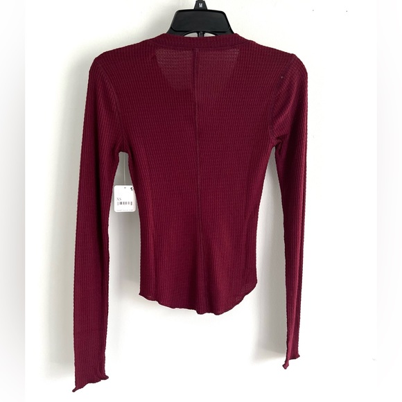 🌟FREE PEOPLE One Of The Girls Henley-Acai color - Picture 12 of 14